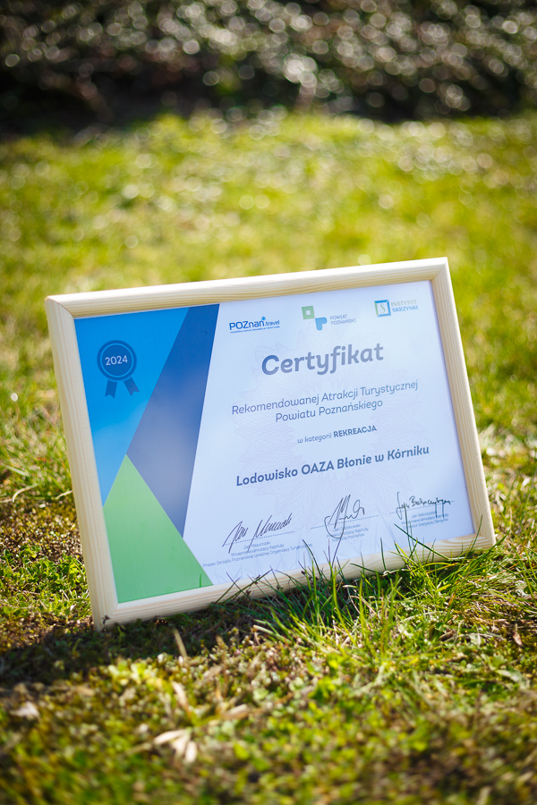 zdjęcie certyfikatu na Błoniach