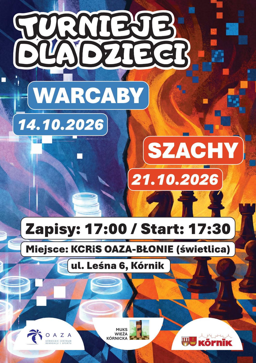 plakat zapowiadający turniej szachowy